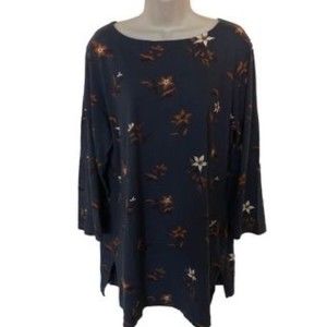 Duluth Trading Co. Women's Floral Tunic - Dark Blue